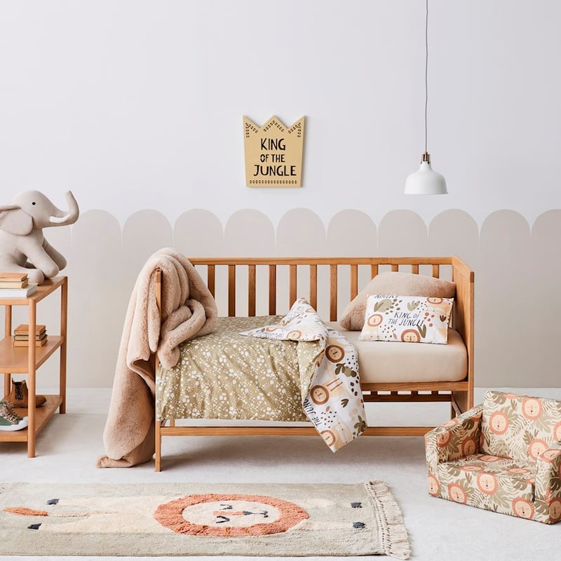 King of The Jungle Sage Cot Quilt Cover Set