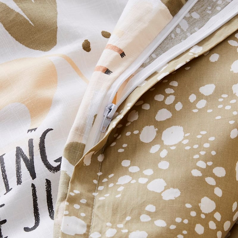 King of The Jungle Sage Cot Quilt Cover Set