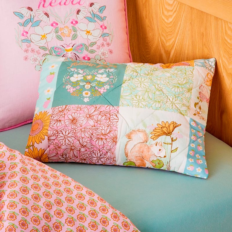 Storybook Multi Patchwork Quilted Cot Duvet Cover Set