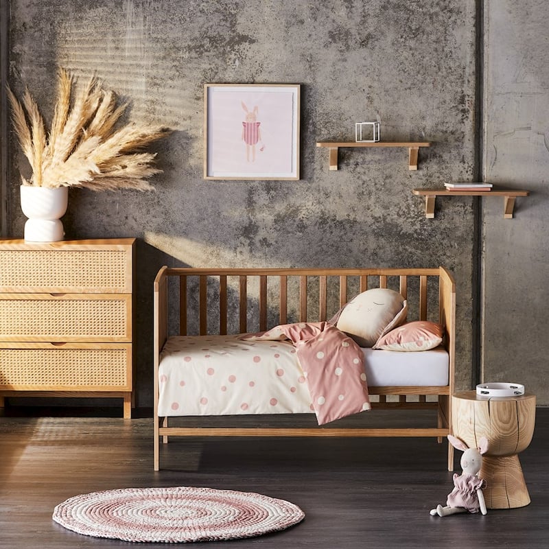 Mark Tuckey Polka Oatmeal Organic Cot Quilt Cover Set