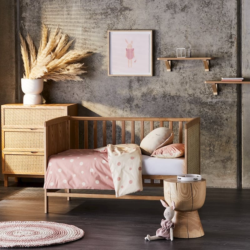 Mark Tuckey Polka Oatmeal Organic Cot Quilt Cover Set