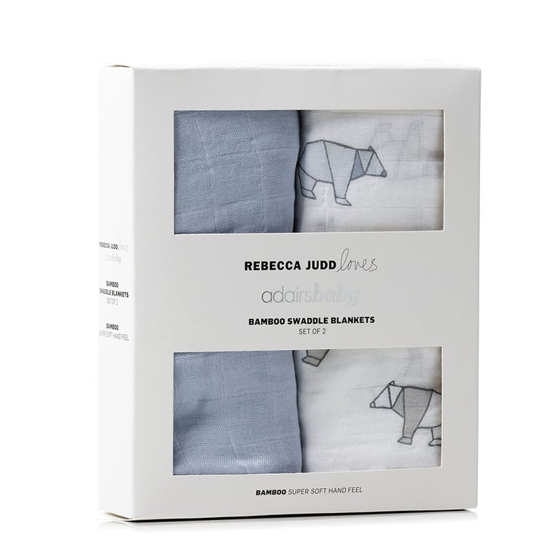 Bamboo Wraps Blue Bear Pack of 2