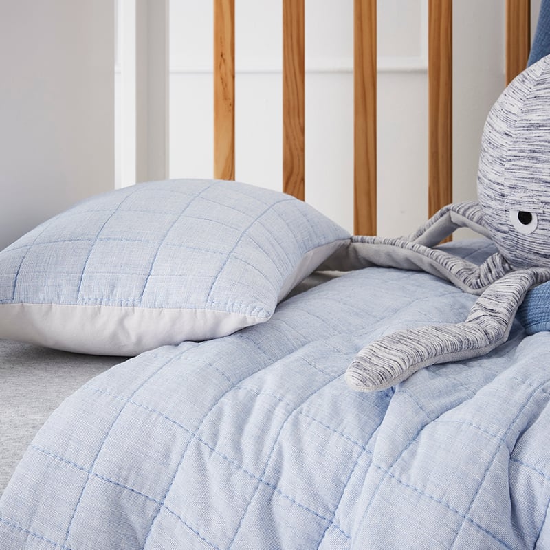 Levi Quilted Cot Quilt Cover Set