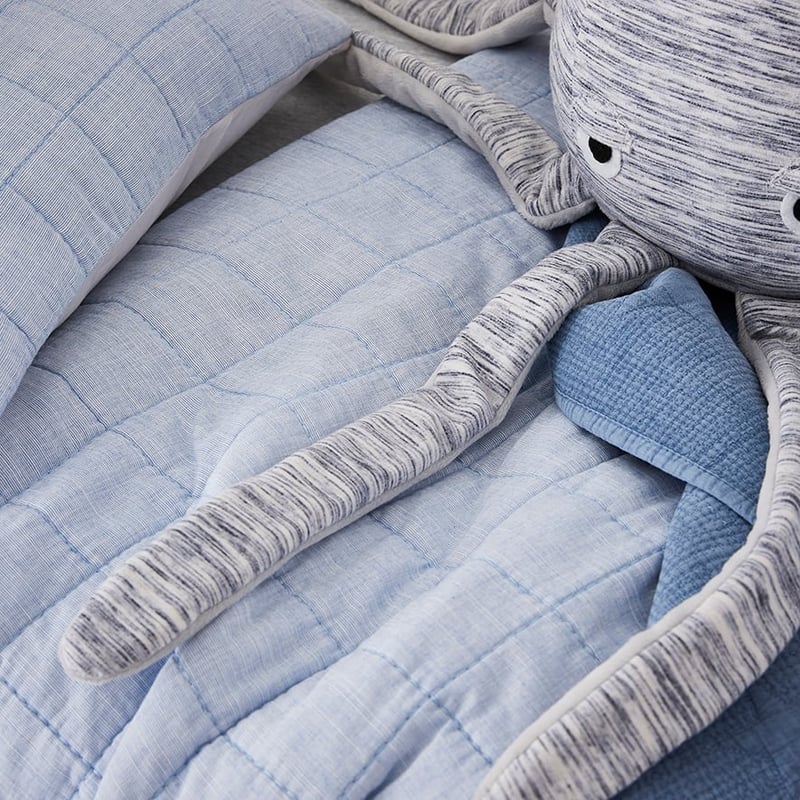 Levi Quilted Cot Quilt Cover Set