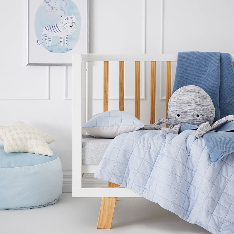 Levi Quilted Cot Quilt Cover Set