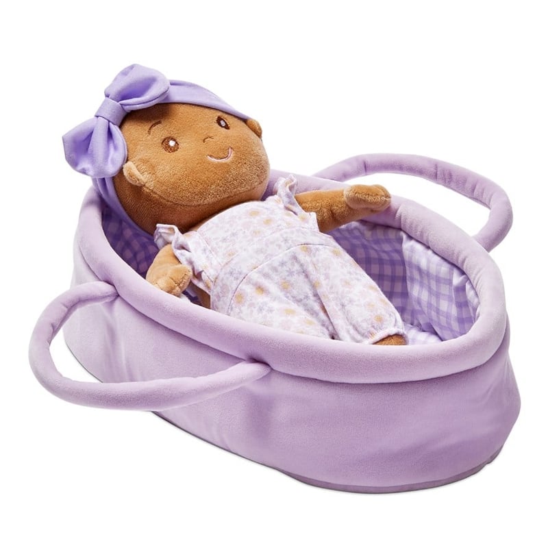 Flower Lilac Gingham Baby in Carrier Snuggle Friend