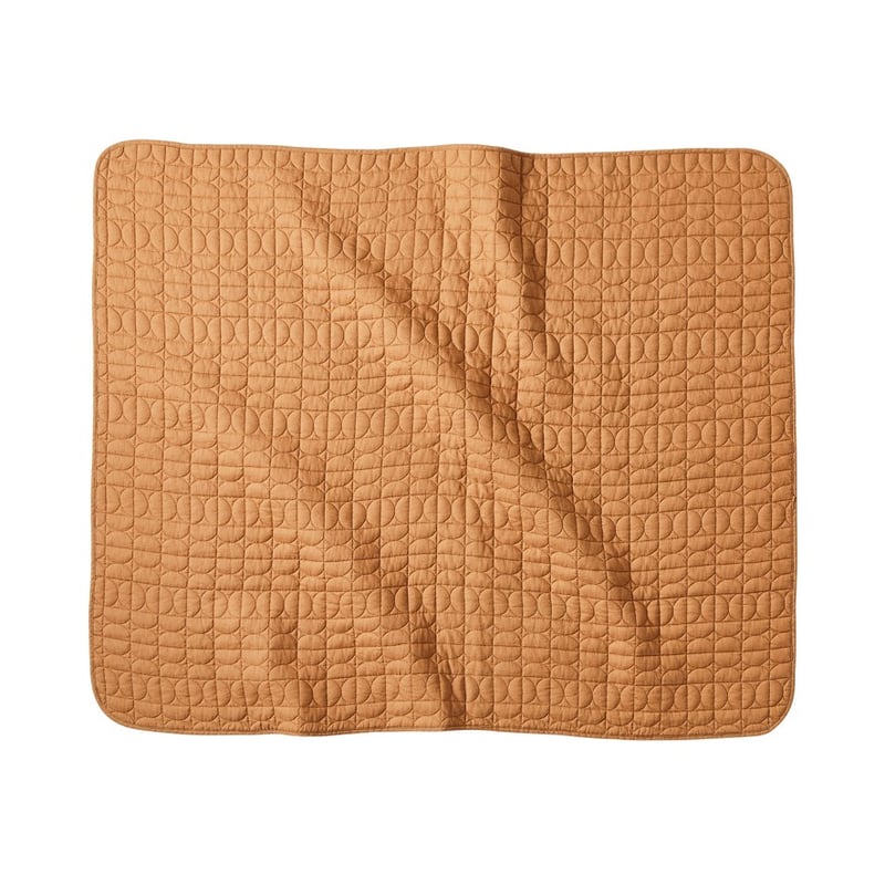 Vintage Washed Linen Caramel Quilted Play Mat 