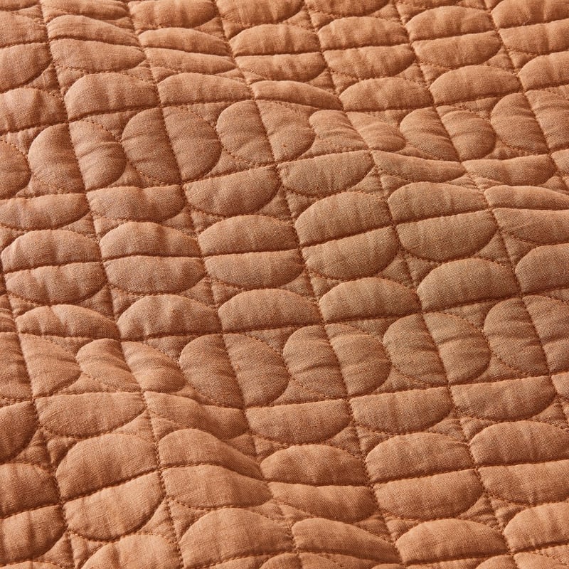 Vintage Washed Linen Caramel Quilted Play Mat 