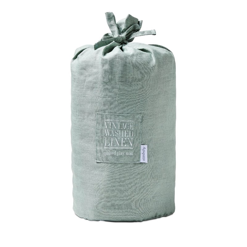 Vintage Washed Linen Quilted Eucalyptus Play Mat 