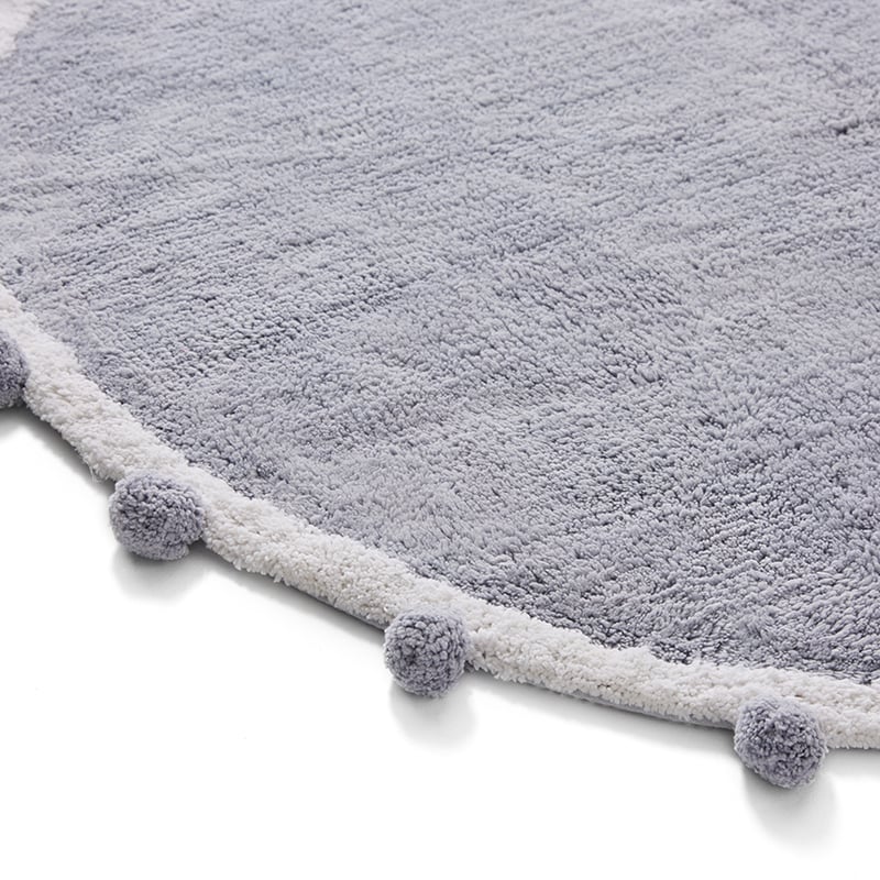 Pom Pom Rug Grey 