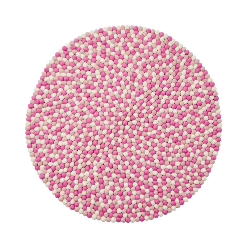 Designer Pink Freckle Felt Round Rug