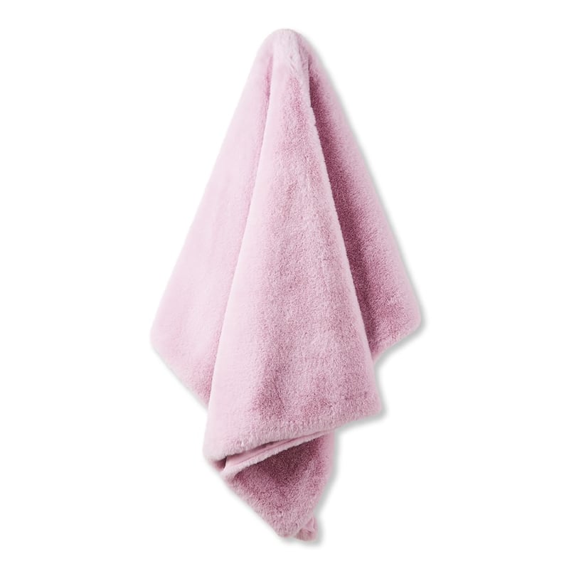 Faux Rabbit Lilac Fur Throw 