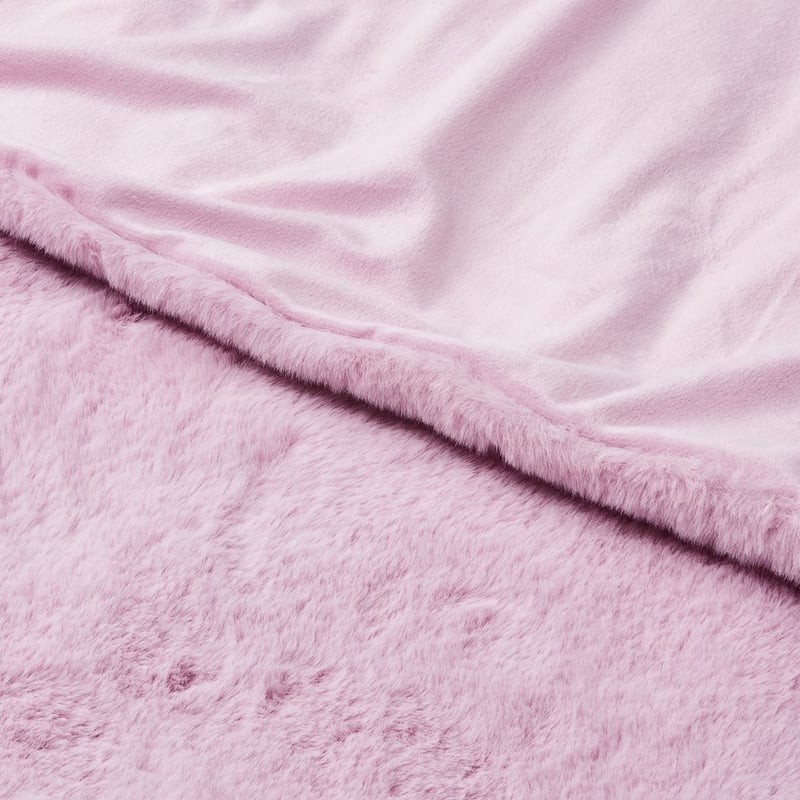 Faux Rabbit Lilac Fur Throw 
