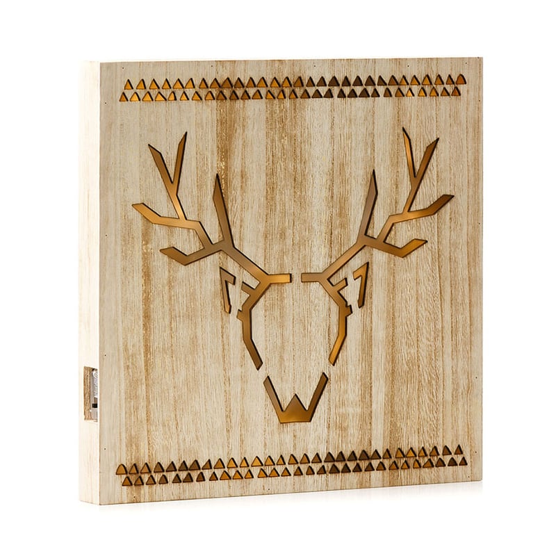 Natural Deer Christmas Light Box