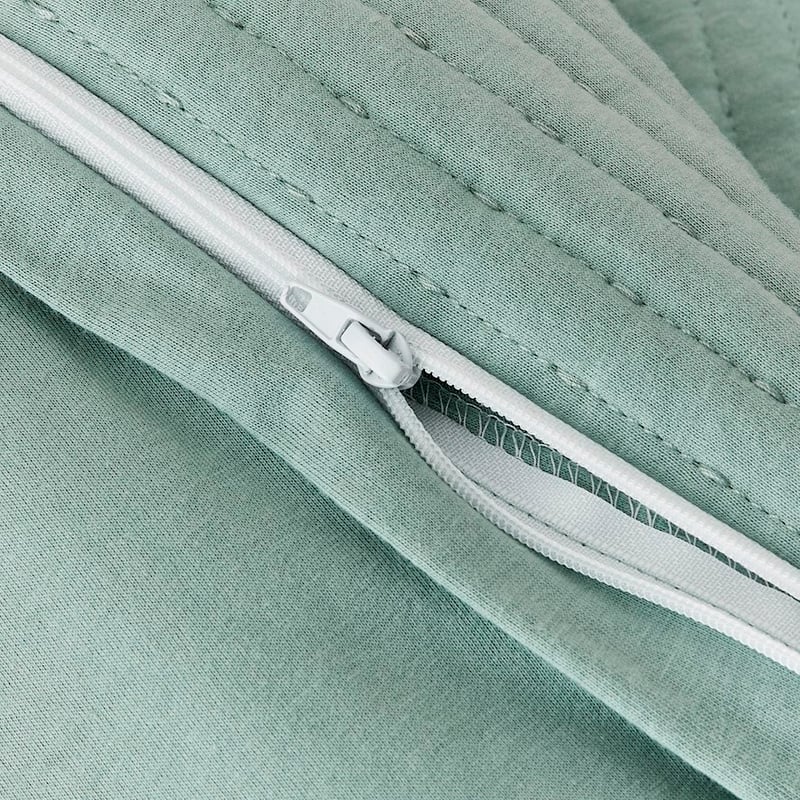 Baxter Quilted Jersey Ivy Green Cot Duvet Cover Set