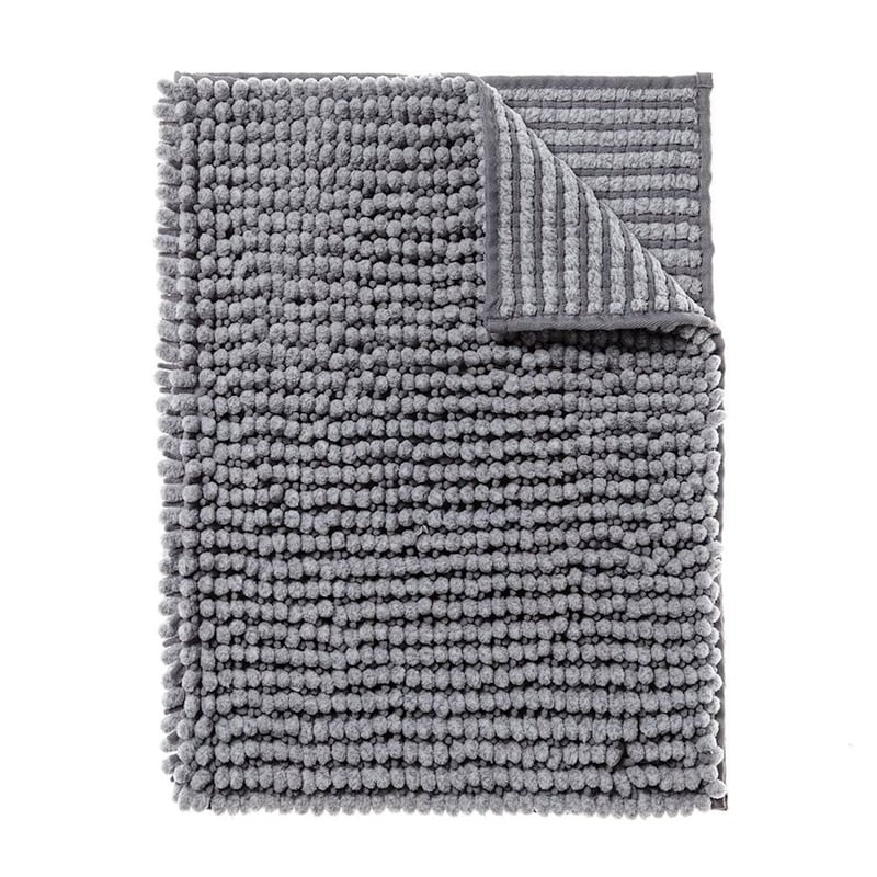 Microplush Grey Marle Bobble Bath Mat