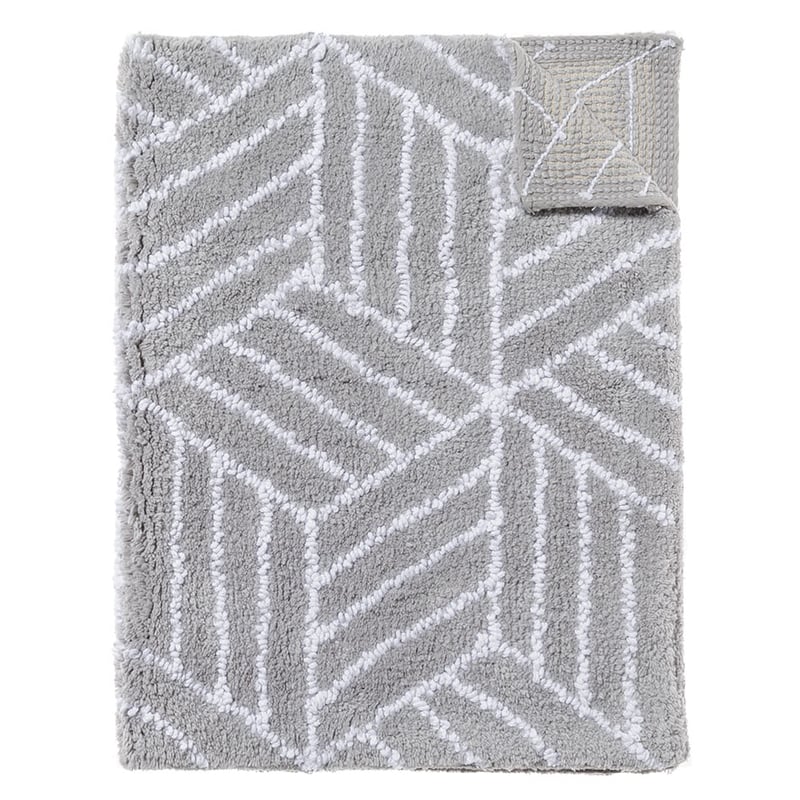 Linear Bath Mat Hex Moonrock & White