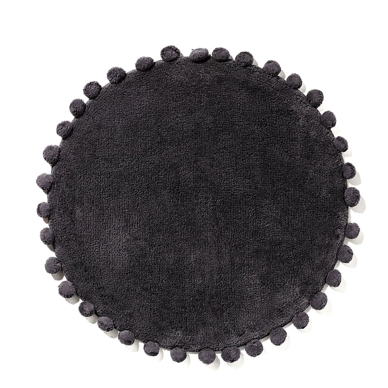 Livia Coal Pom-Pom Circle Bath Mat