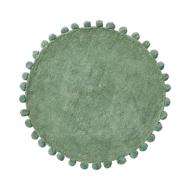 Livia Eucalyptus Pom-Pom Circle Bath Mat