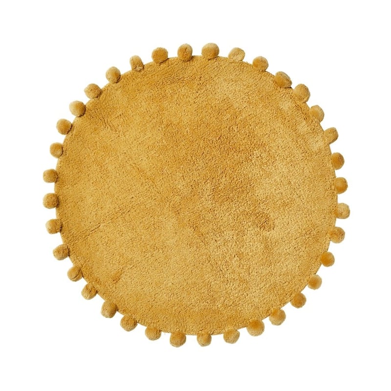 Livia Mustard Pom-Pom Circle Bath Mat