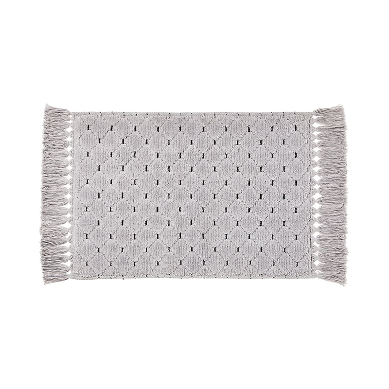 Textured Cotton Dove Grey Bath Mat 
