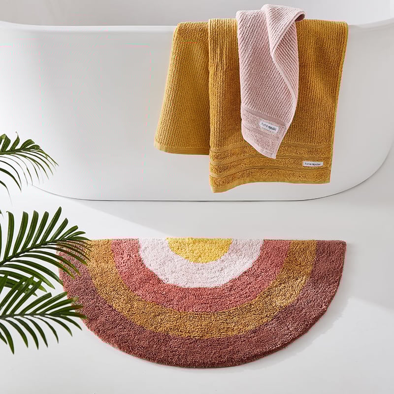 Rainbow Clay Semi Circle Bath Mat