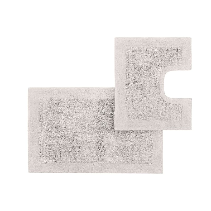 Nicola Combed Cotton Bath Mats Silver