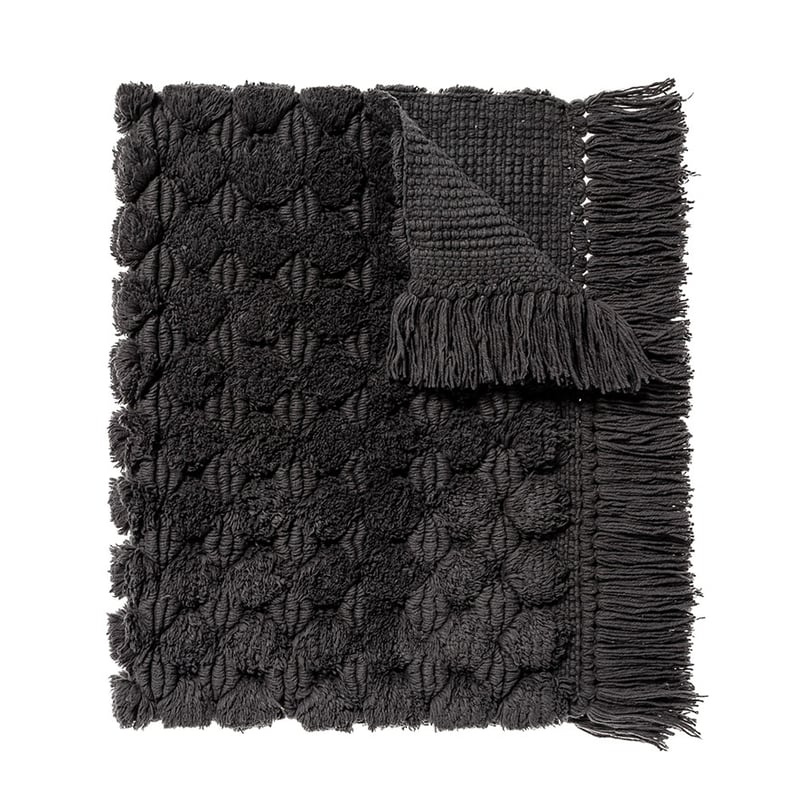 Nola Fringed Bath Mat Coal