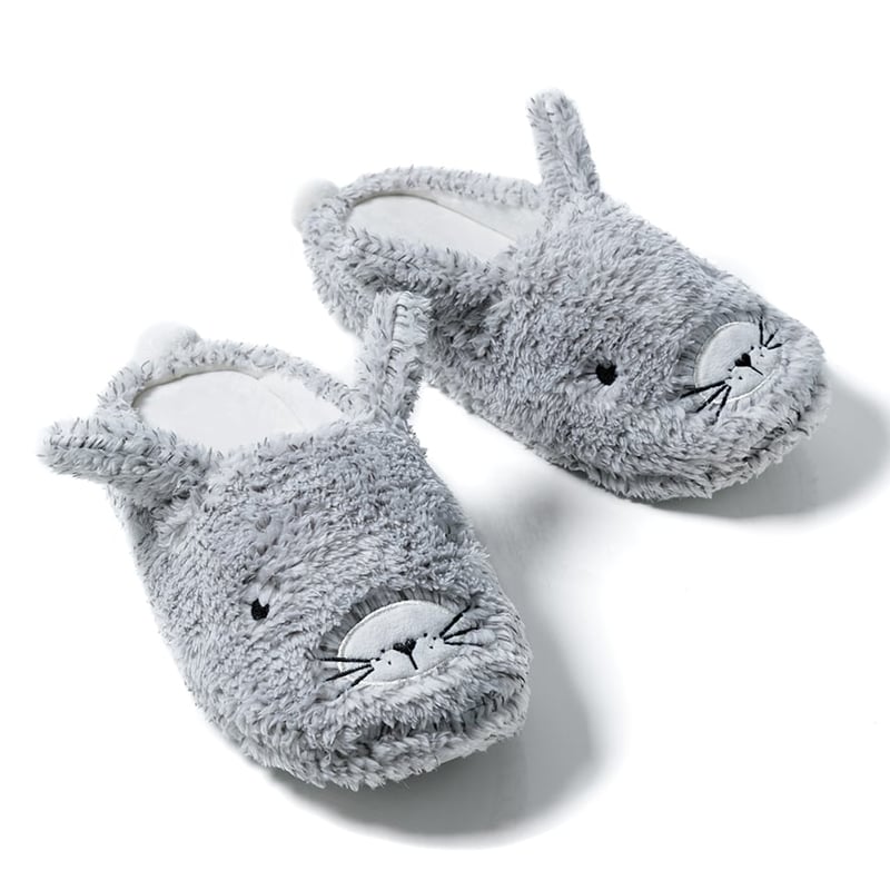 Novelty Slippers Betty Bunny in Grey Marle