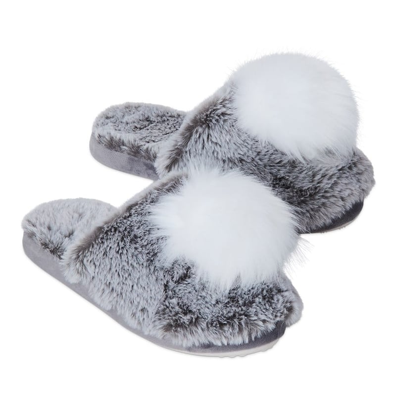 Cotton Tail Smokey Grey Novelty Slippers