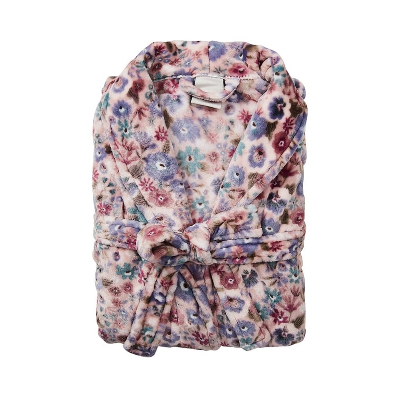 Printed Ultra Soft Lavender Viola Orchid Bathrobe