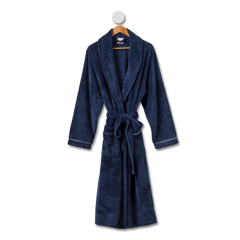 Super Soft Waffle Navy Bathrobe