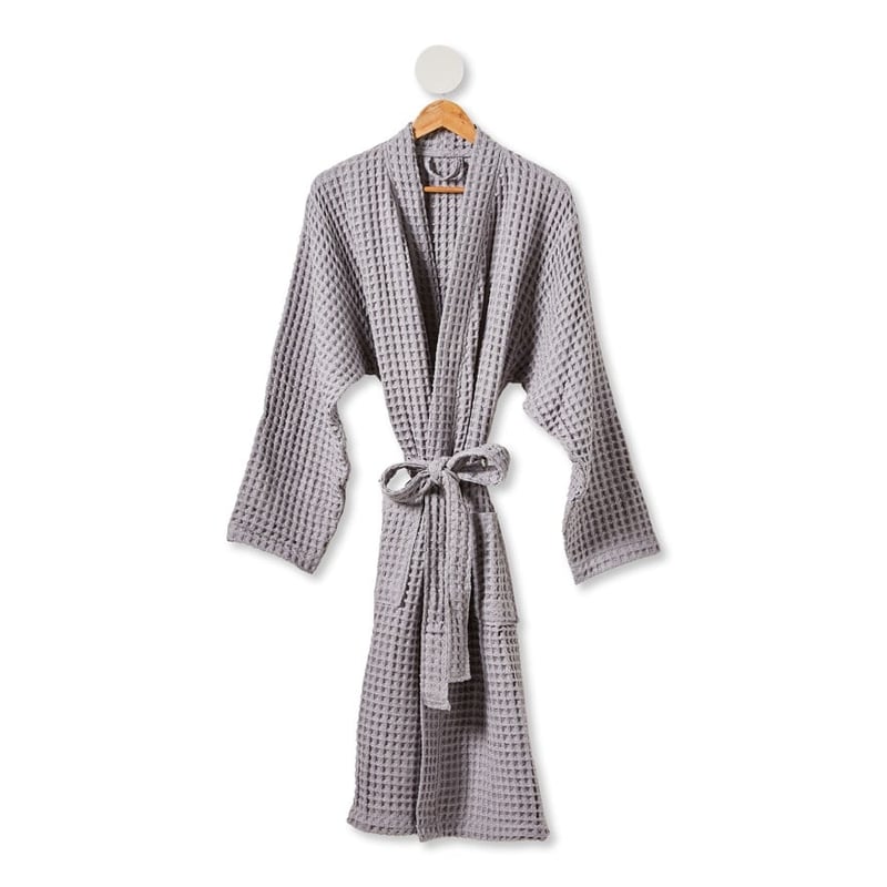 European Turkish Cotton Grey Marle Waffle Robe