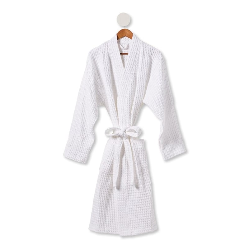 European Turkish Cotton White Waffle Robe