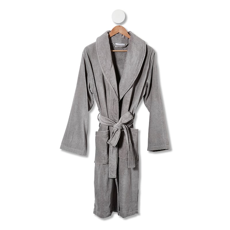Luxe Cotton Terry Bathrobe Granite