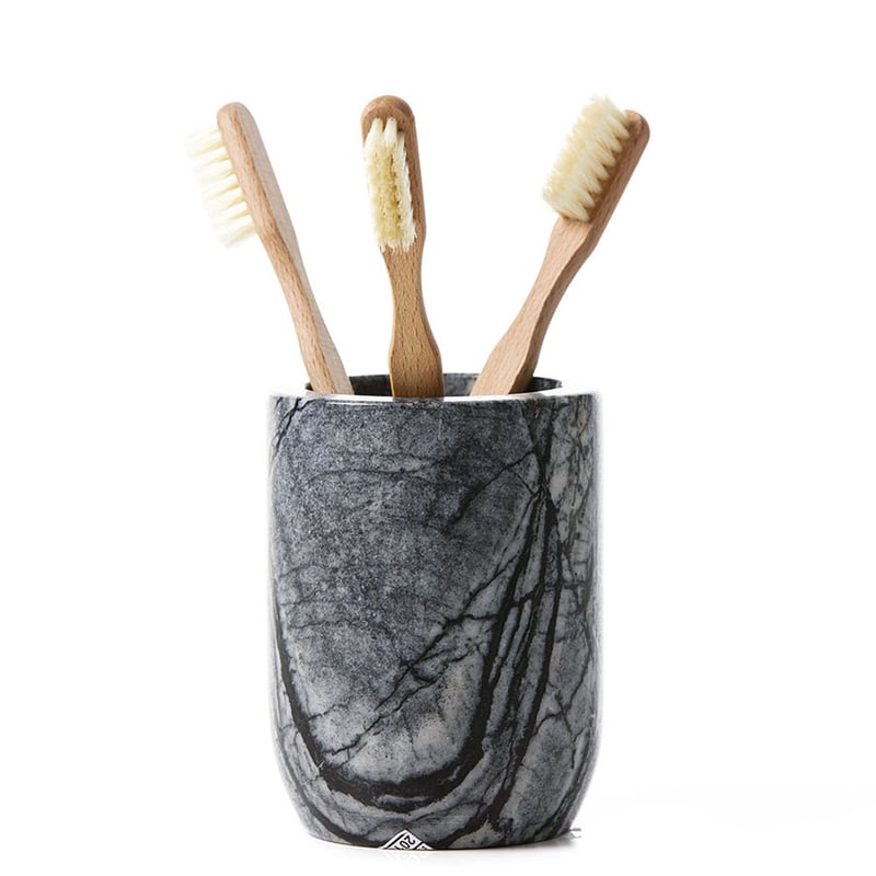 Round Black Marble Separates Bathroom Accessories