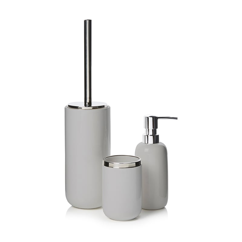Ollie Bathroom Accessories Grey & Silver