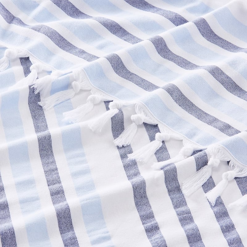 European Turkish Antalya Soft Blue Stripe Beach Towel