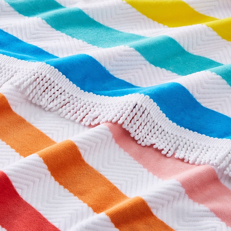 Velour Coastal Stripe Multi Beach Towel 