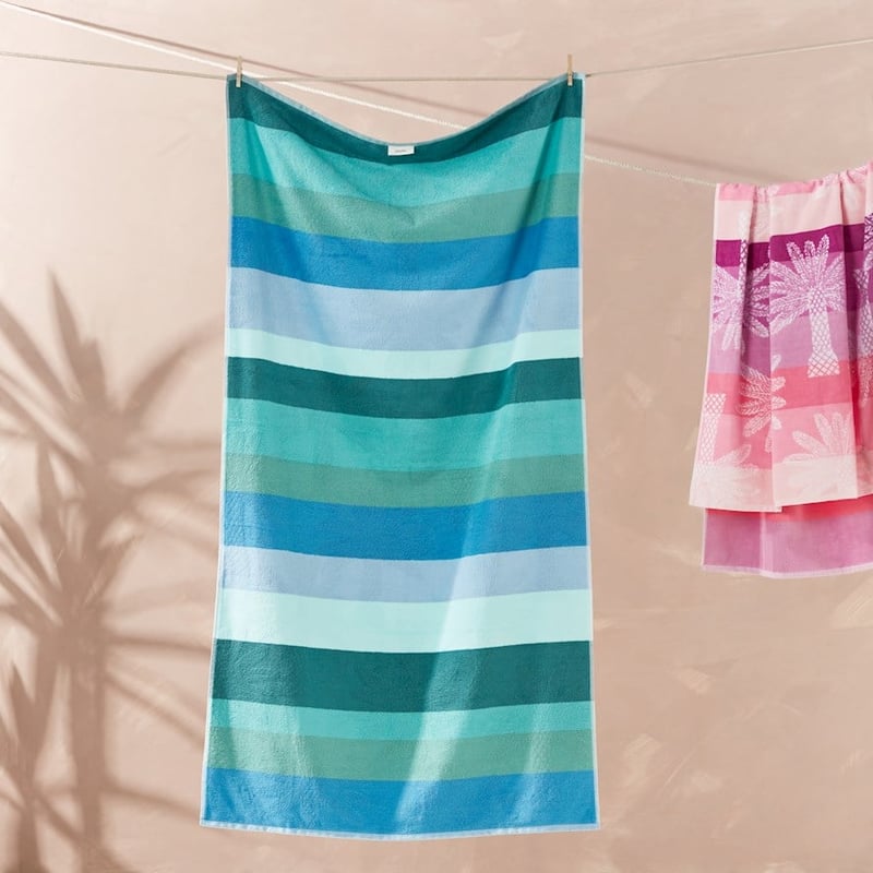 Velour Cuba Aqua Beach Towel 