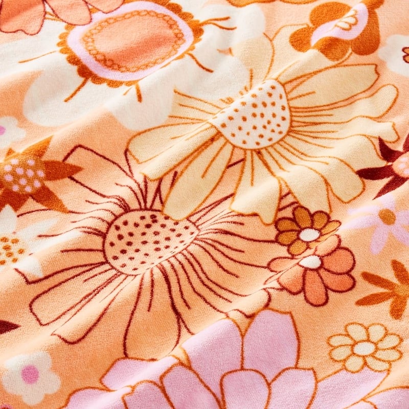 Velour Retro Floral Beach Towel