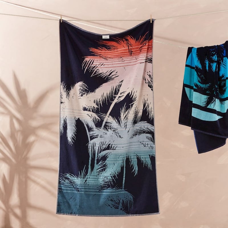 Velour Retro Palm Beach Towel 
