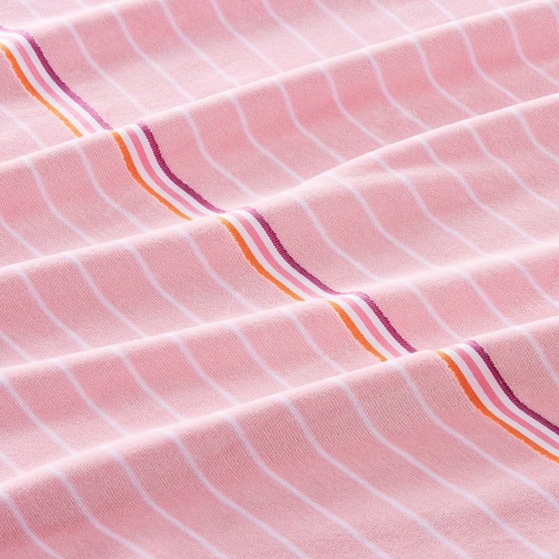 Velour Summer Stripe Pink Beach Towel 