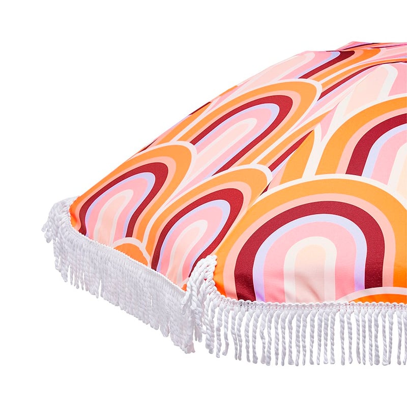 Retro Rainbow Pinks Beach Umbrella