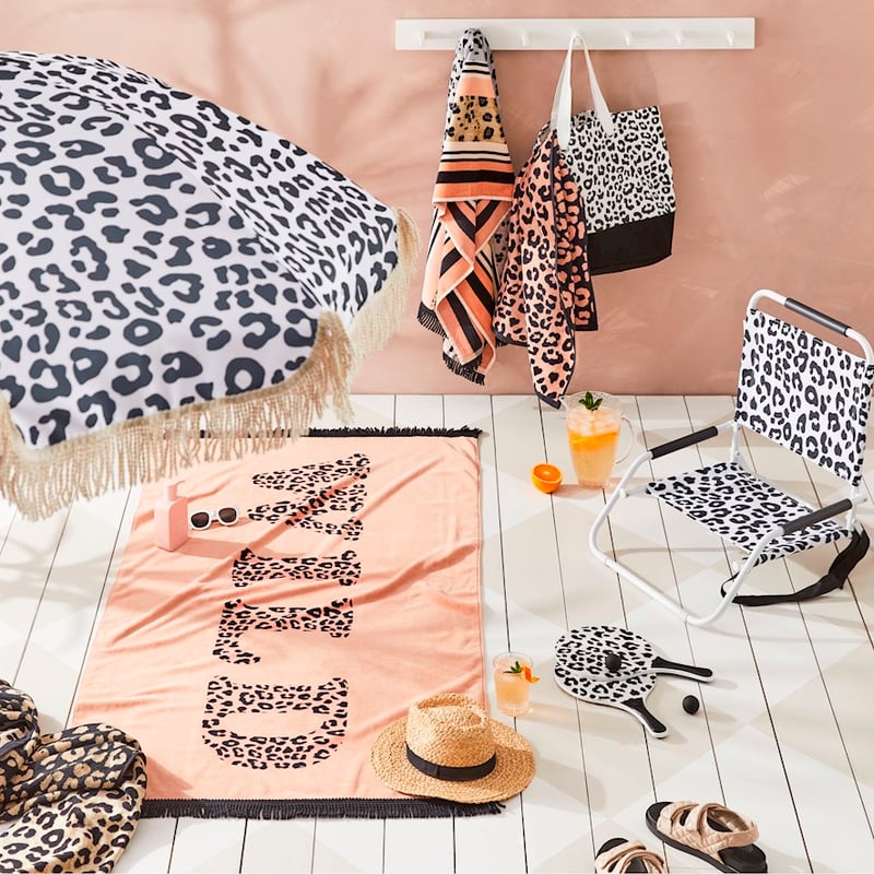 Holiday Black and White Leopard Beach Umbrella 