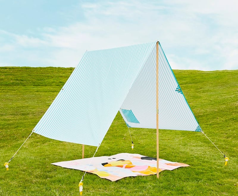 Holiday Aqua Stripe Beach Tent 