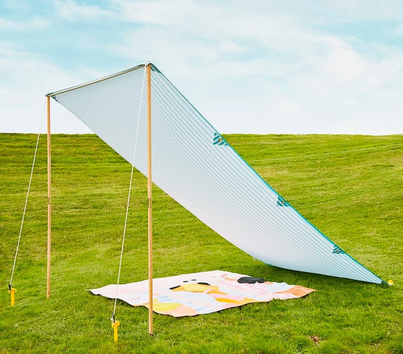 Holiday Aqua Stripe Beach Tent 