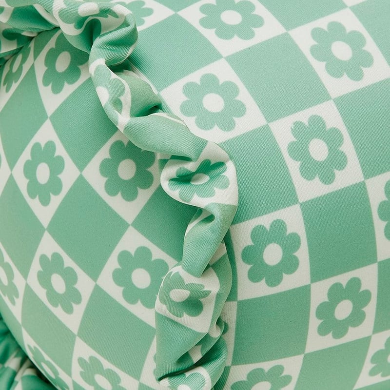 Cylinder Daisy Check Beach Pillow 