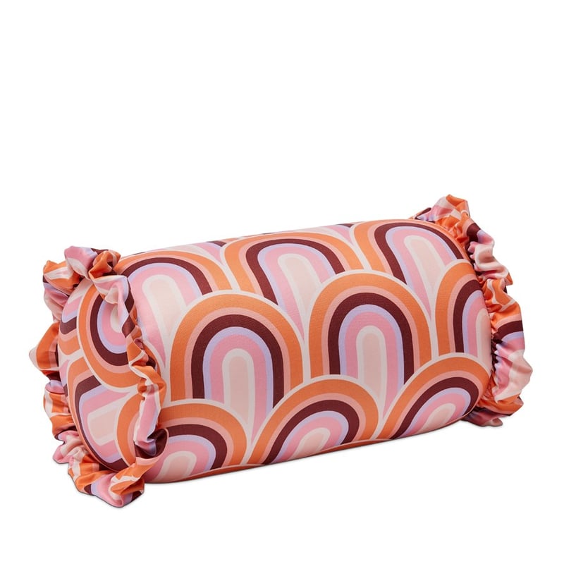 Cylinder Retro Rainbow Pinks Beach Pillow 
