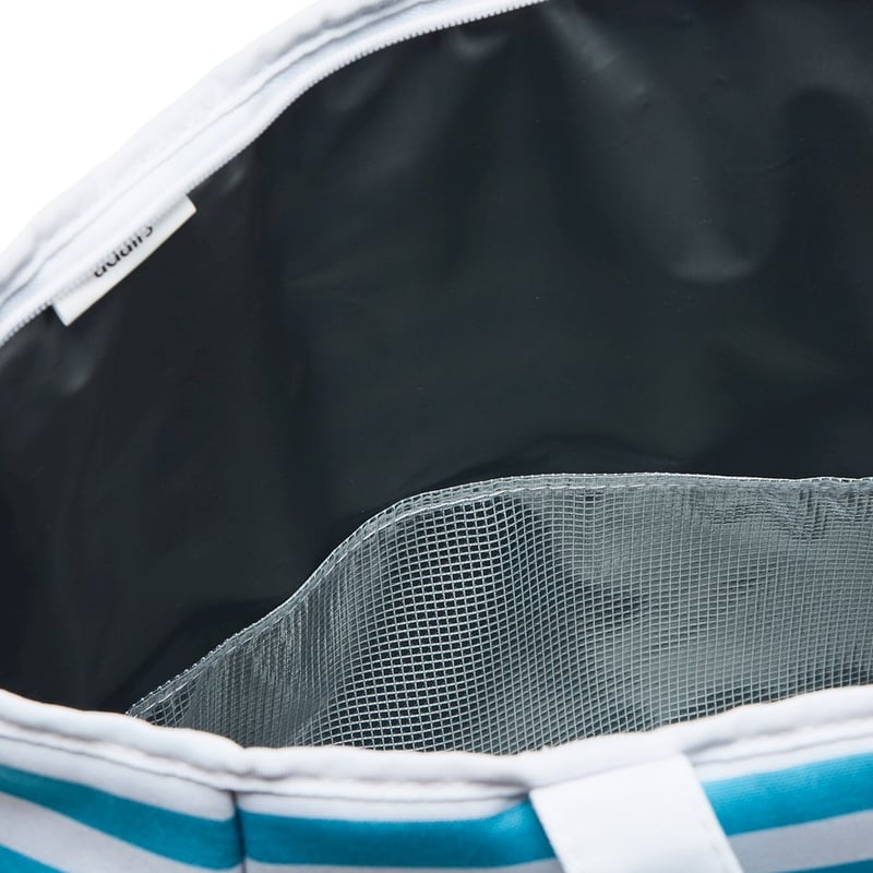 Beach Aqua Stripe Canvas Cooler Bag